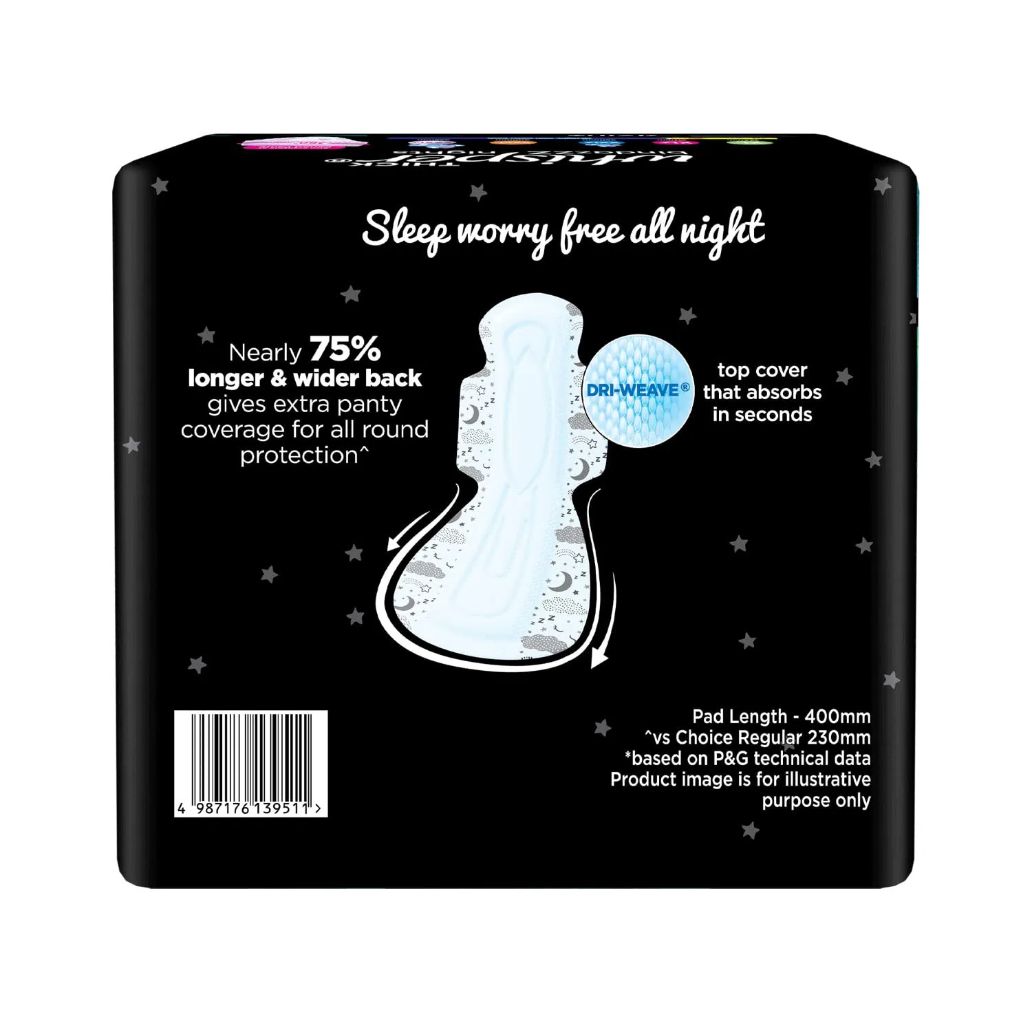 Whisper Ultra Nights XXXL Sanitary Pads 400 mm 1