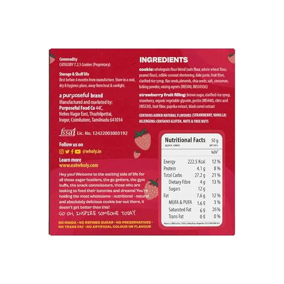 Wholesome Strawberry Energy Cookie Bar 9