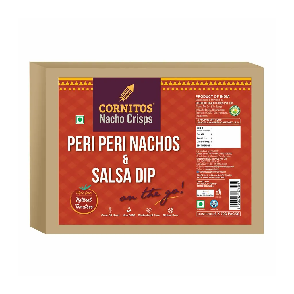 Cornitos On The Go Peri Peri Nachos and Salsa Dip