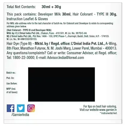 Garnier Color Naturals Men Shade 1 Natural Black 4