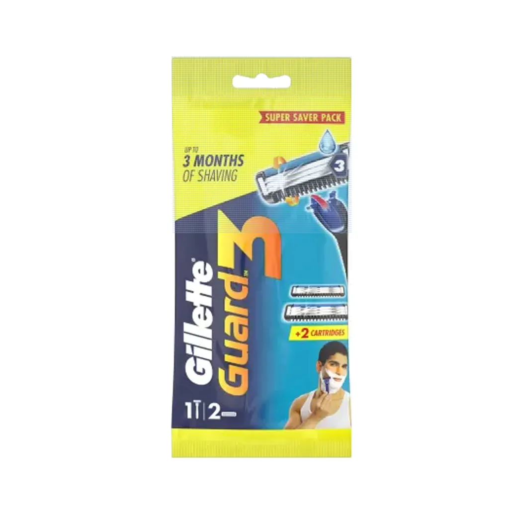 Gillette Guard 3 -1 Handle + 2 Cartridge