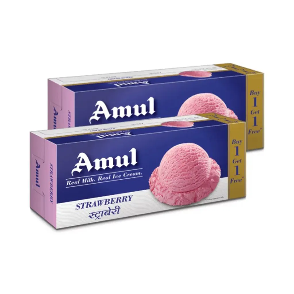 Amul Strawberry Ice Cream - Buy 1 Get 1 Free