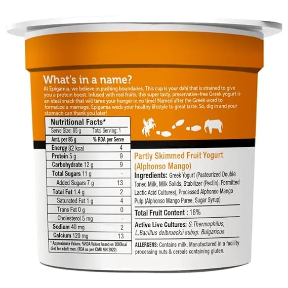 Epigamia Alphonso Mango Yogurt 1