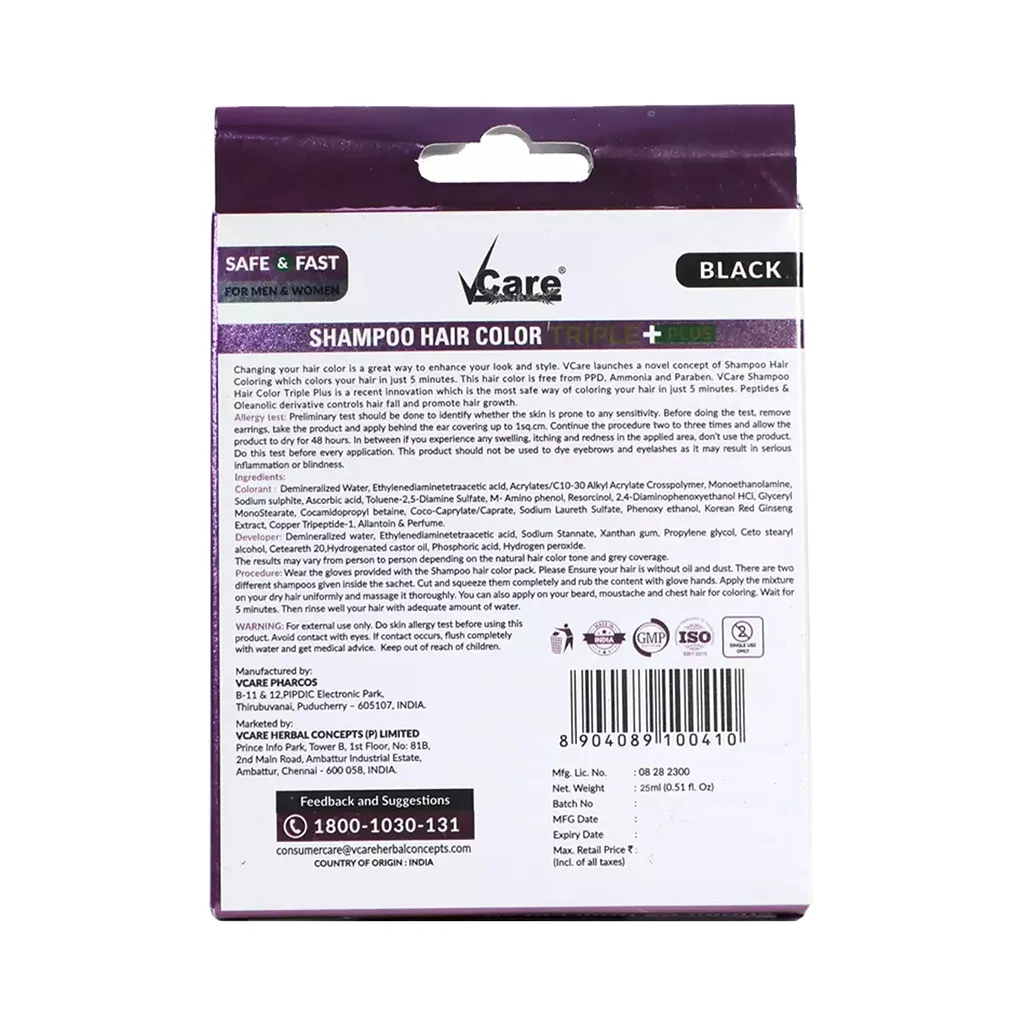 Vcare Hair Black Color Shampoo 1