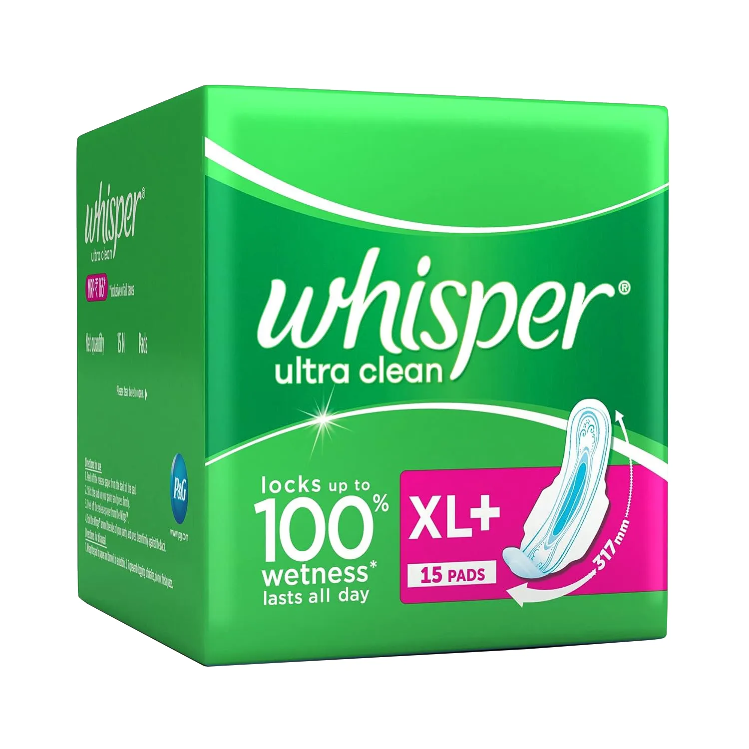 Whisper Ultra Clean Xl+ Sanitary Pads 1