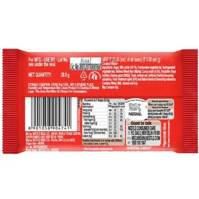 Nestle Kitkat 3 Finger Chocolate Bar 1