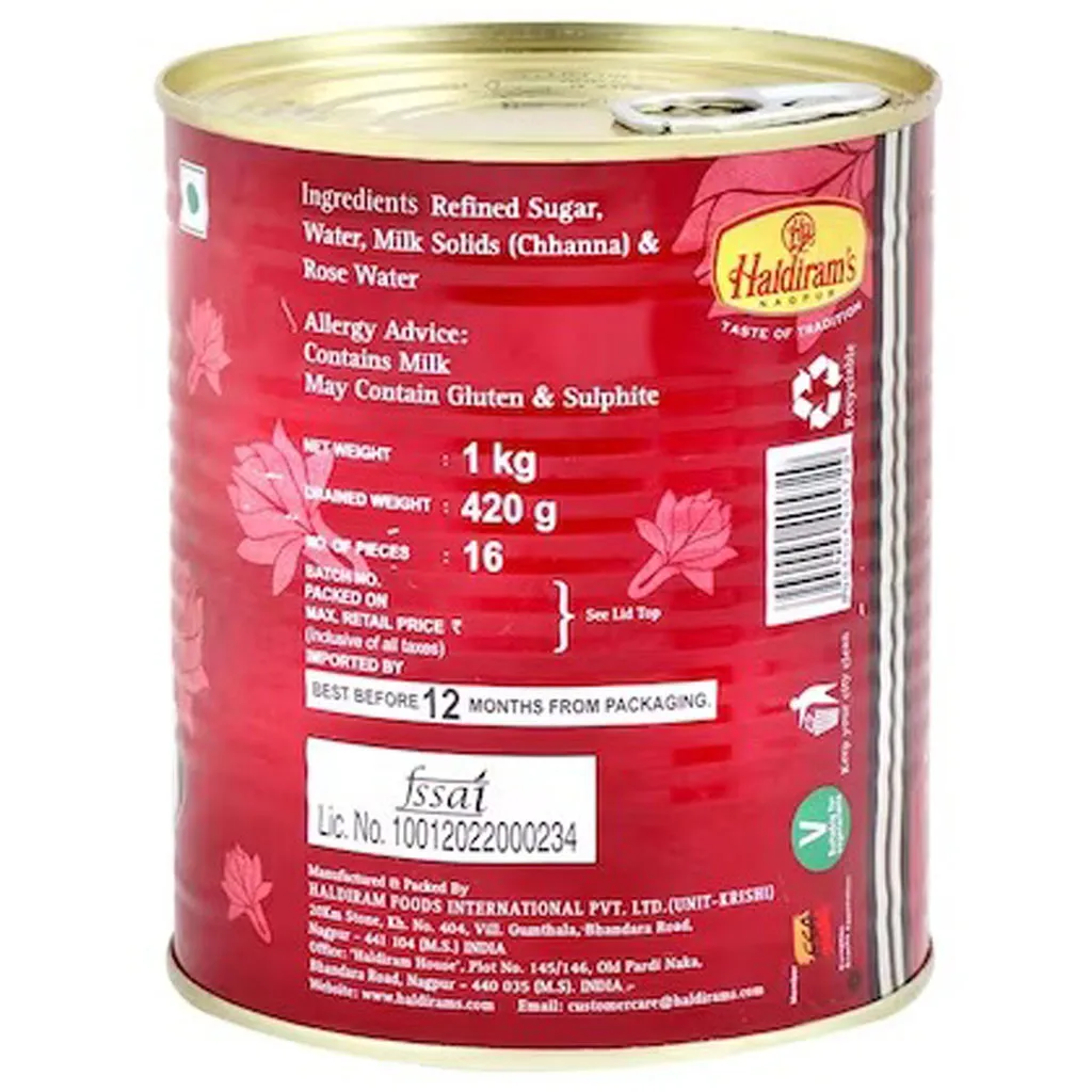 Haldirams Rasgulla Tin 1