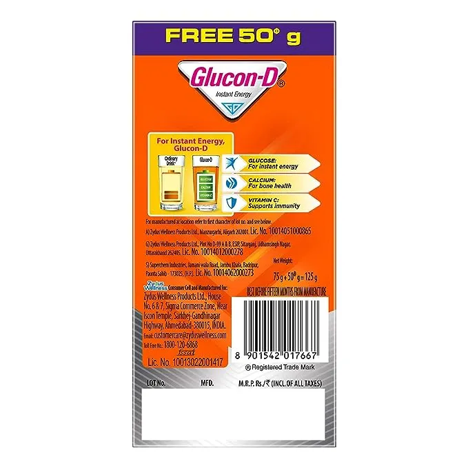 Glucon-D Tangy Orange Glucose Energy Drink 1