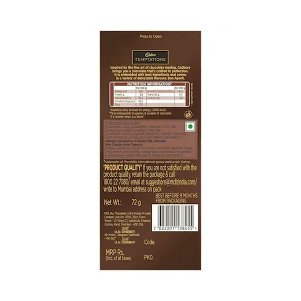 Cadbury Almond Treat Chocolate Bar 1