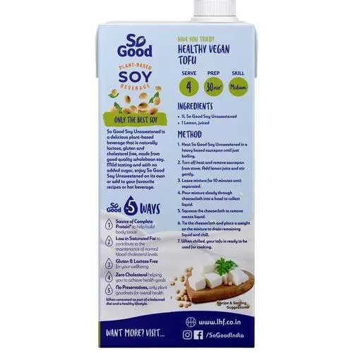 So Good Soy Milky Unsweetened Protein + Soy Milk 1