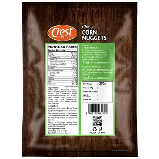Crest Foods Frozen Cheesy Corn Nuggets 1