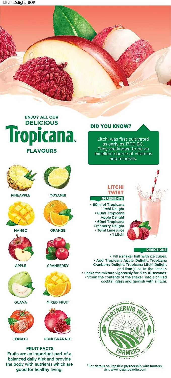 Tropicana Delight Litchi Juice 1