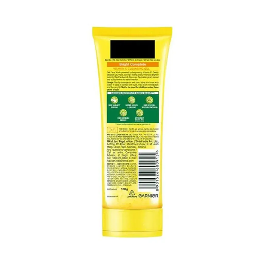 Garnier Bright Complete Vitamin C Gel Face Wash 1