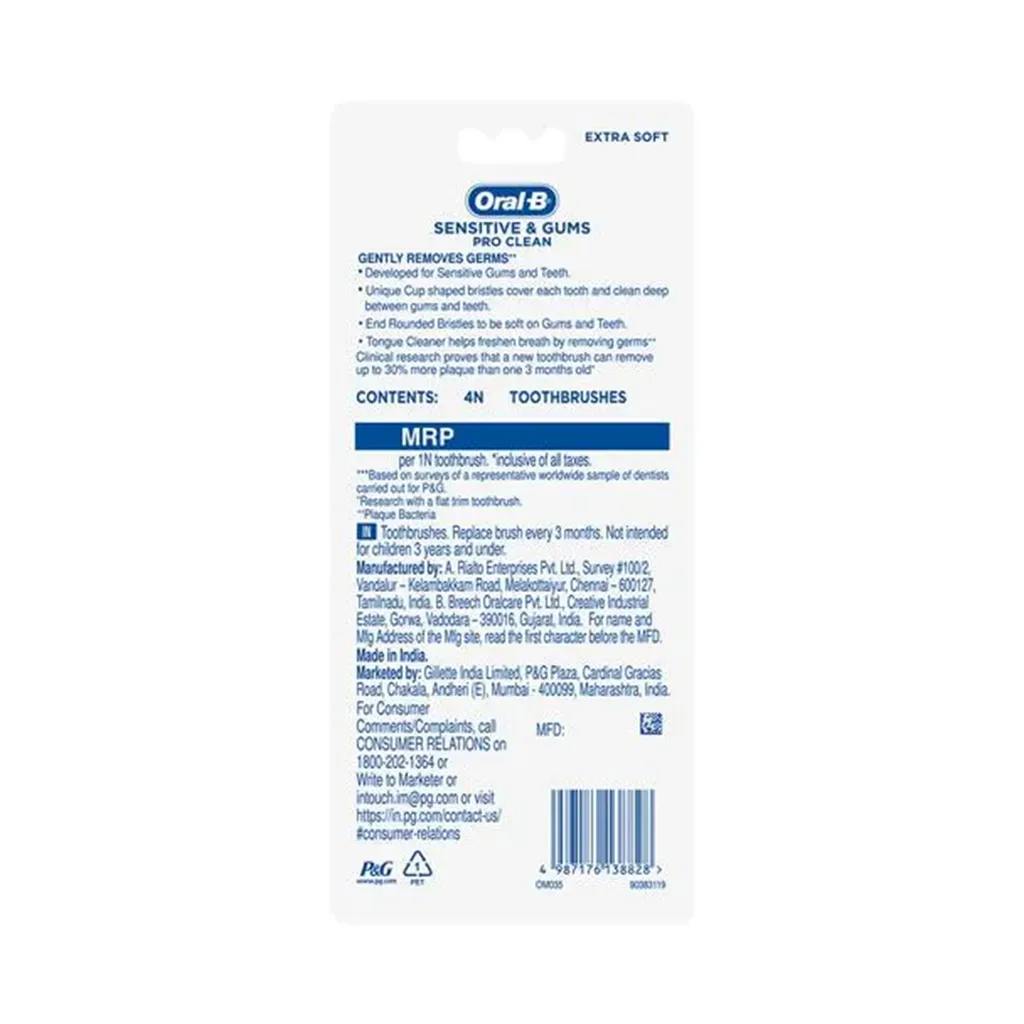 Oral-B Sensitive & Gums Pro Clean Extra Soft Toothbrush 1