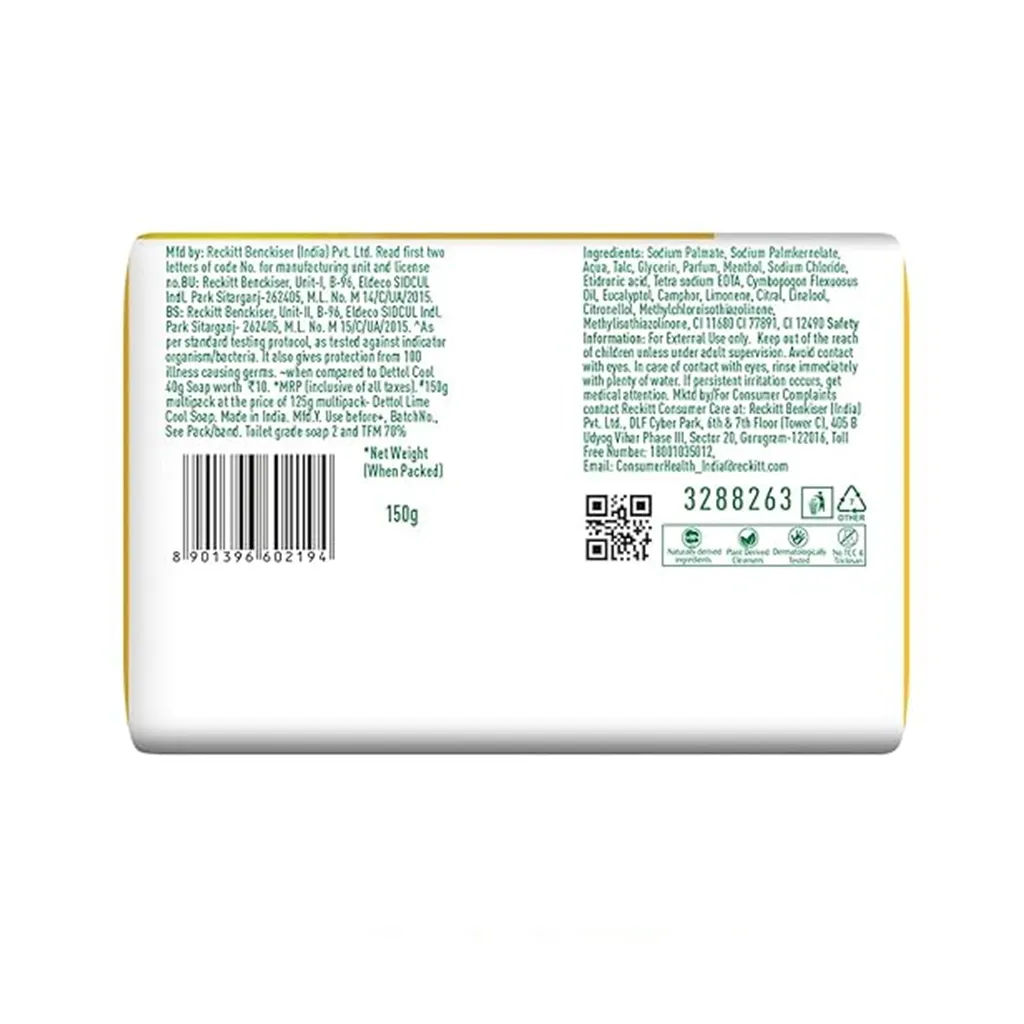 Dettol Lime Cool Bathing Soap - 4 Pcs 1