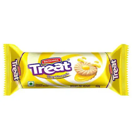 Britannia Treat Crazy Pineapple Cream Biscuits
