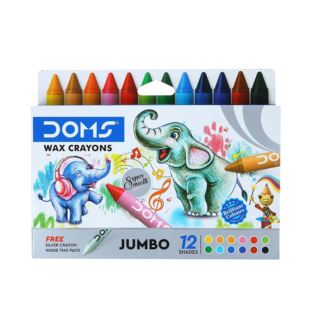 Doms Jumbo Wax Crayons - 12 Shades