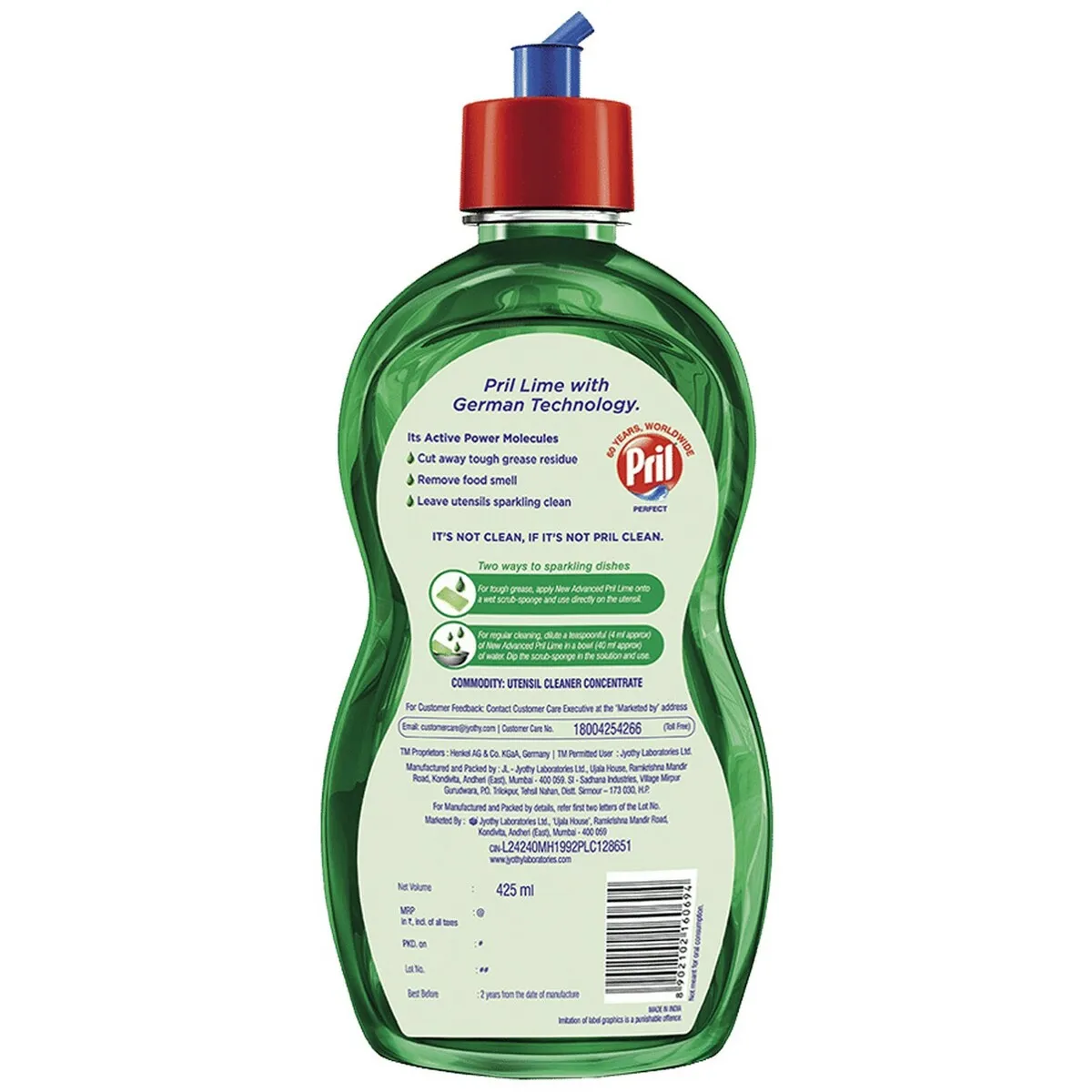 Pril Active 2X Molecules Grease Fighter Liquid Dishwash 1