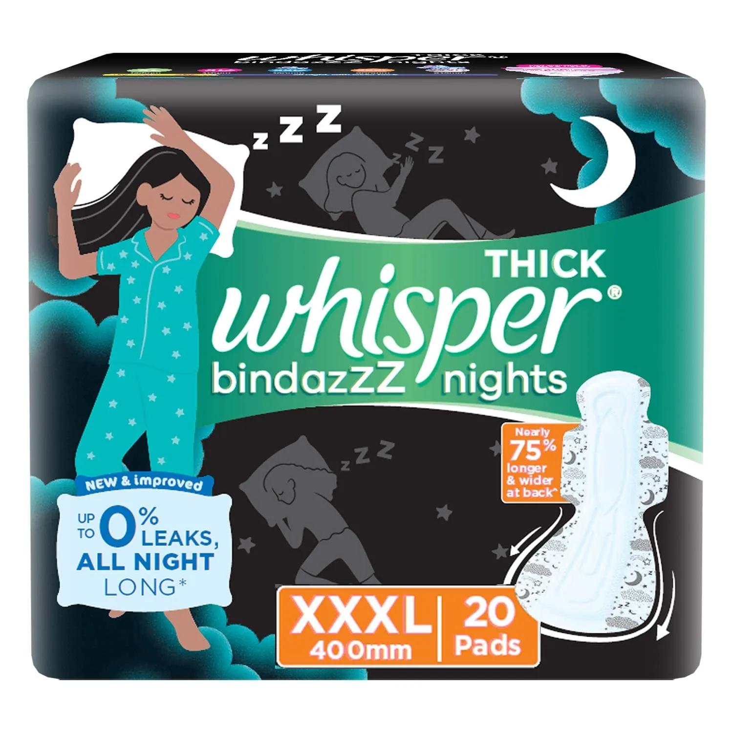 Whisper Ultra Nights XXXL Sanitary Pads 400 mm