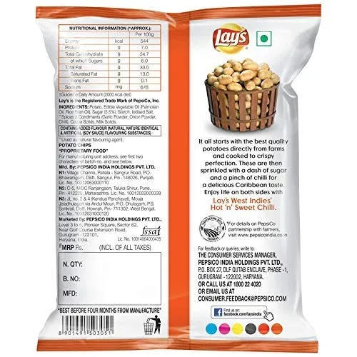 Lays Hot N Sweet Chilli Potato Chips 1
