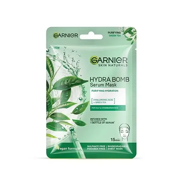 Garnier Skin Hydra Bomb Green Tea Serum Face Mask