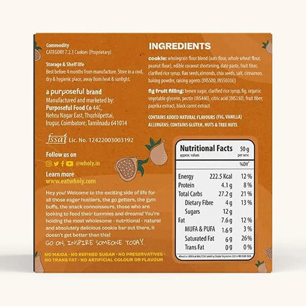 Wholesome Fig Energy Cookie Bar 1