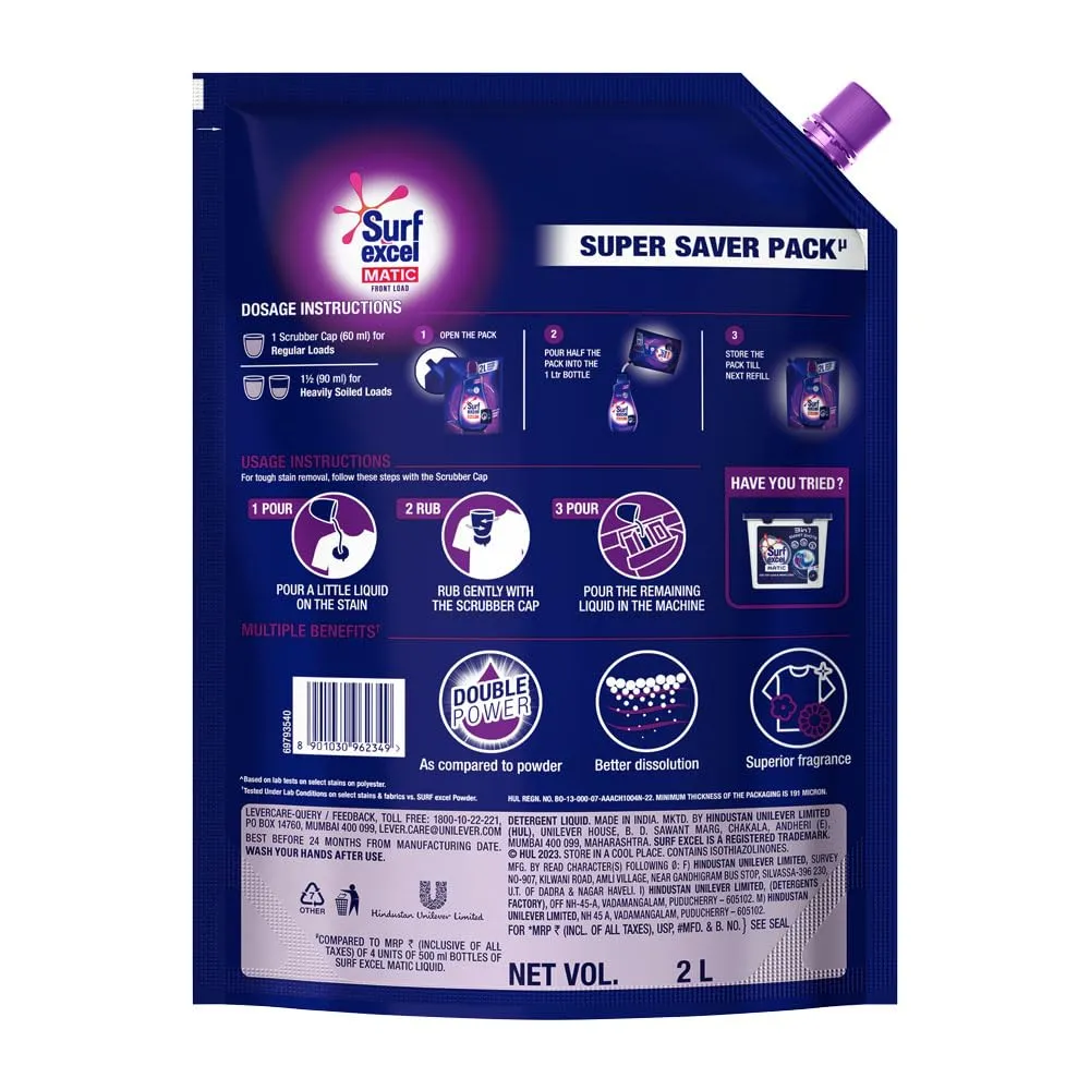 Surf Excel Matic Front Load Liquid Detergent 1