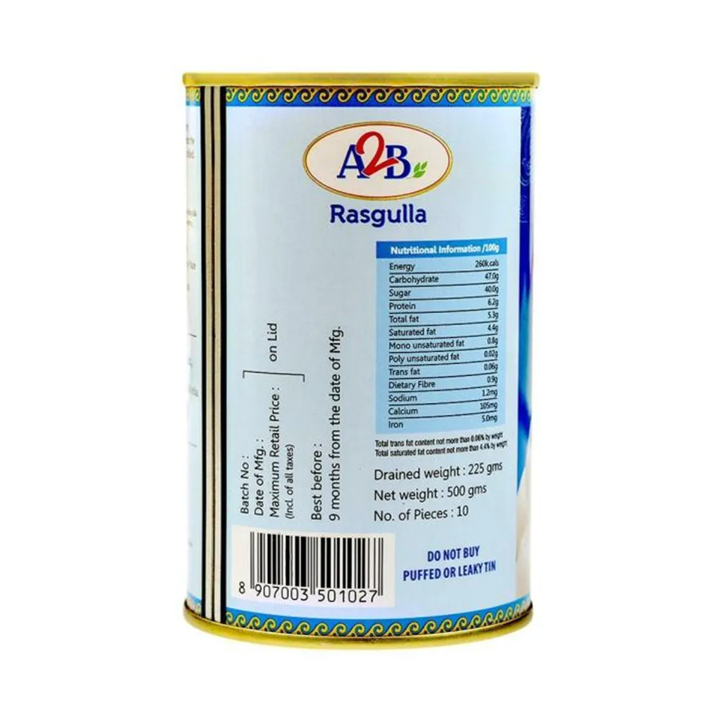 A2B Rasgulla Tin 1