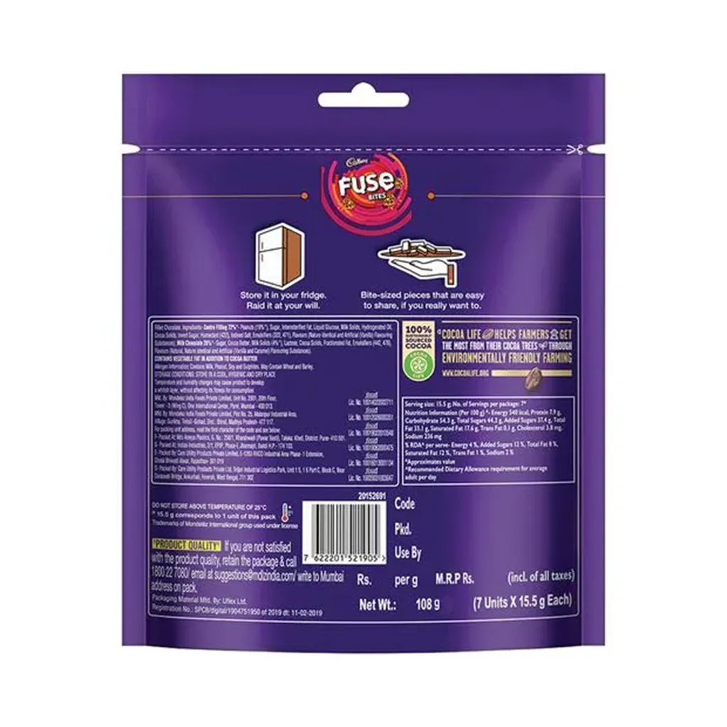 Cadbury Fuse Peanut & Caramel Home Treats 1