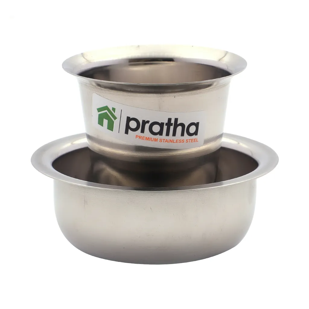 Pratha Stainless Steel Coffee Dabra With Vati Set