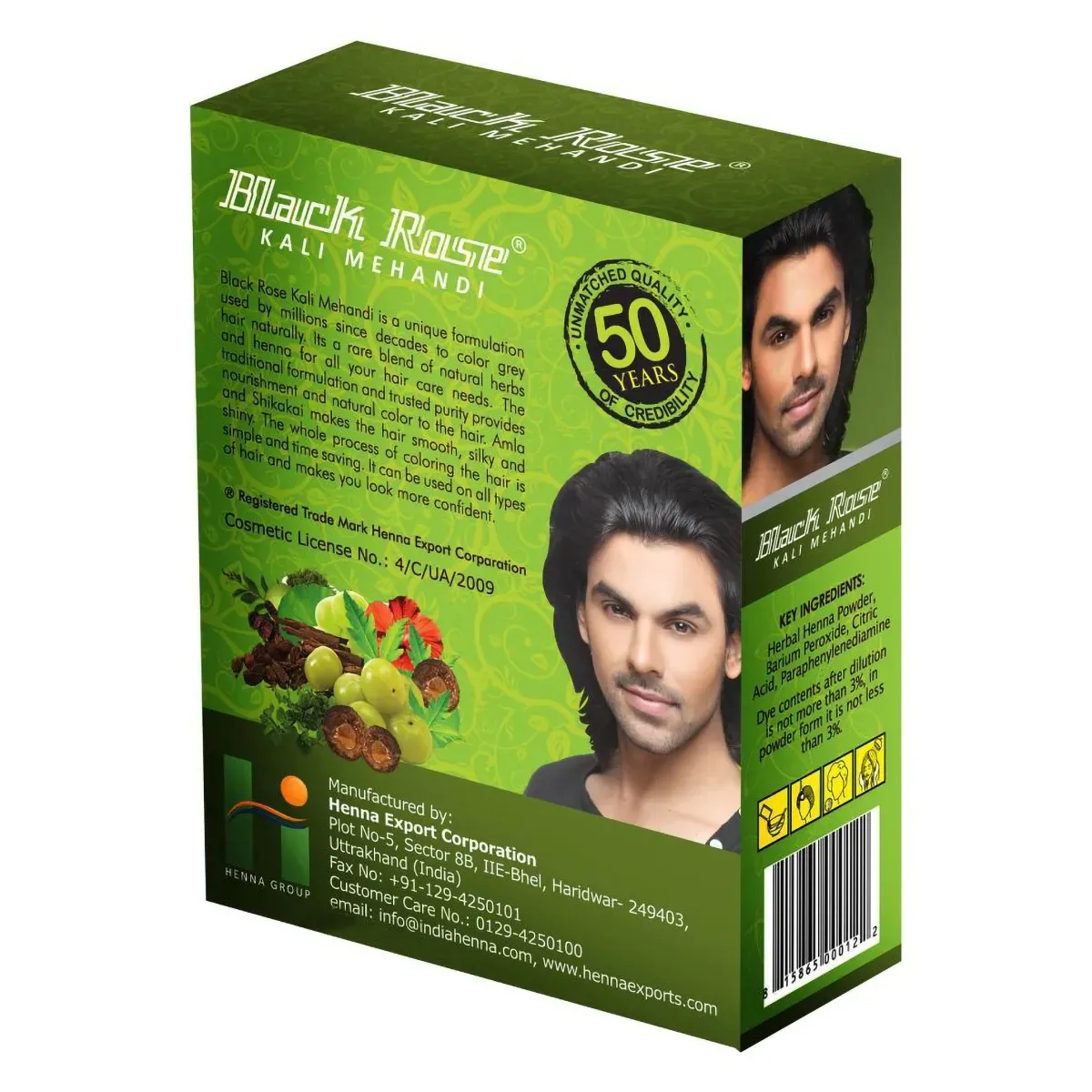 Black Rose Kali Mehandi Powder Hair Dye Black 1