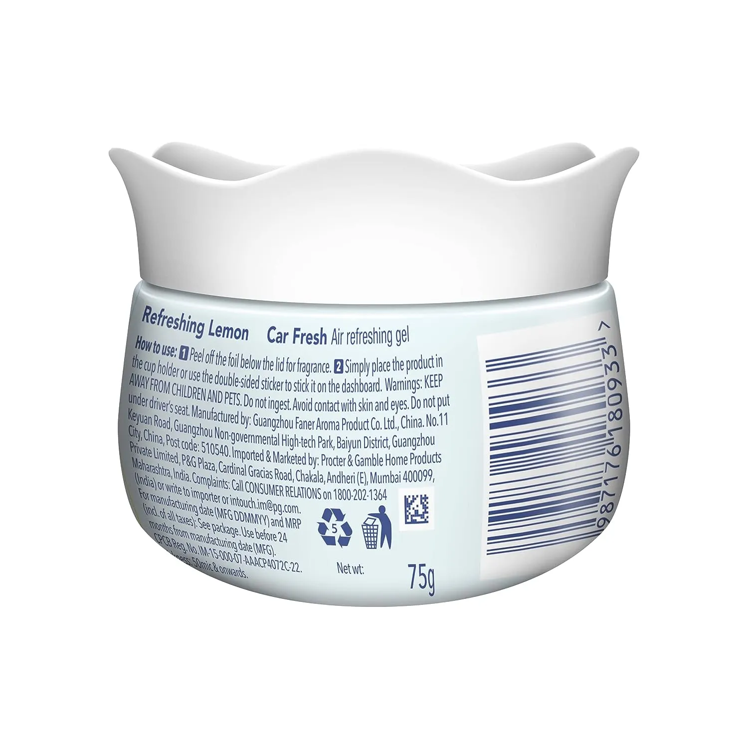 Ambi Pur Lemon Car Freshener Gel 1
