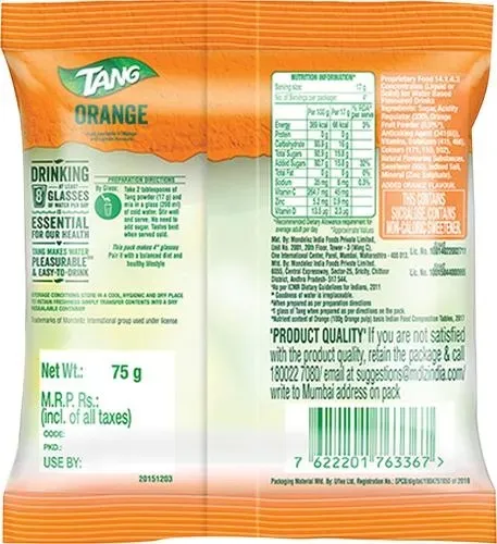 Tang Orange Instant Drink Mix Pouch 1