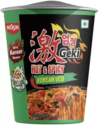 Nissin Hot & Spicy Korean Veg Cup Noodles 1