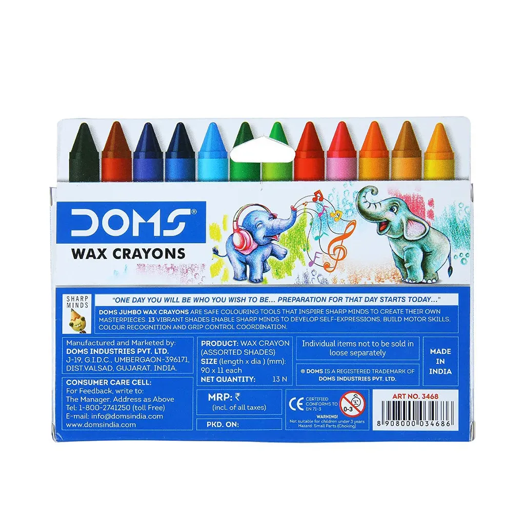 Doms Jumbo Wax Crayons - 12 Shades 3