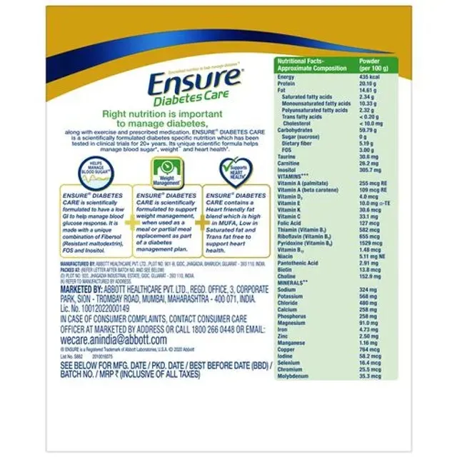 Ensure Diabetes Care Vanilla Adult Nutritional Health Drink 1