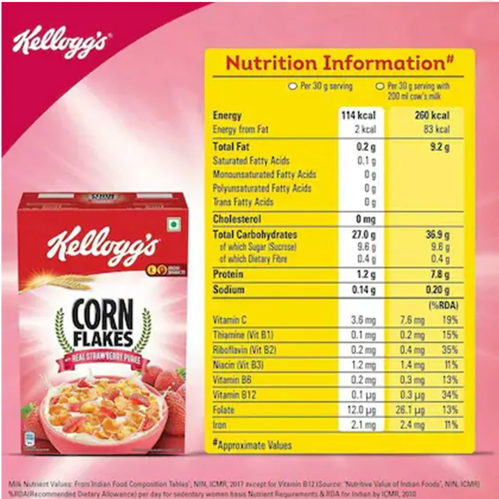 Kellogg's Corn Flakes with Real Strawberry Puree 3