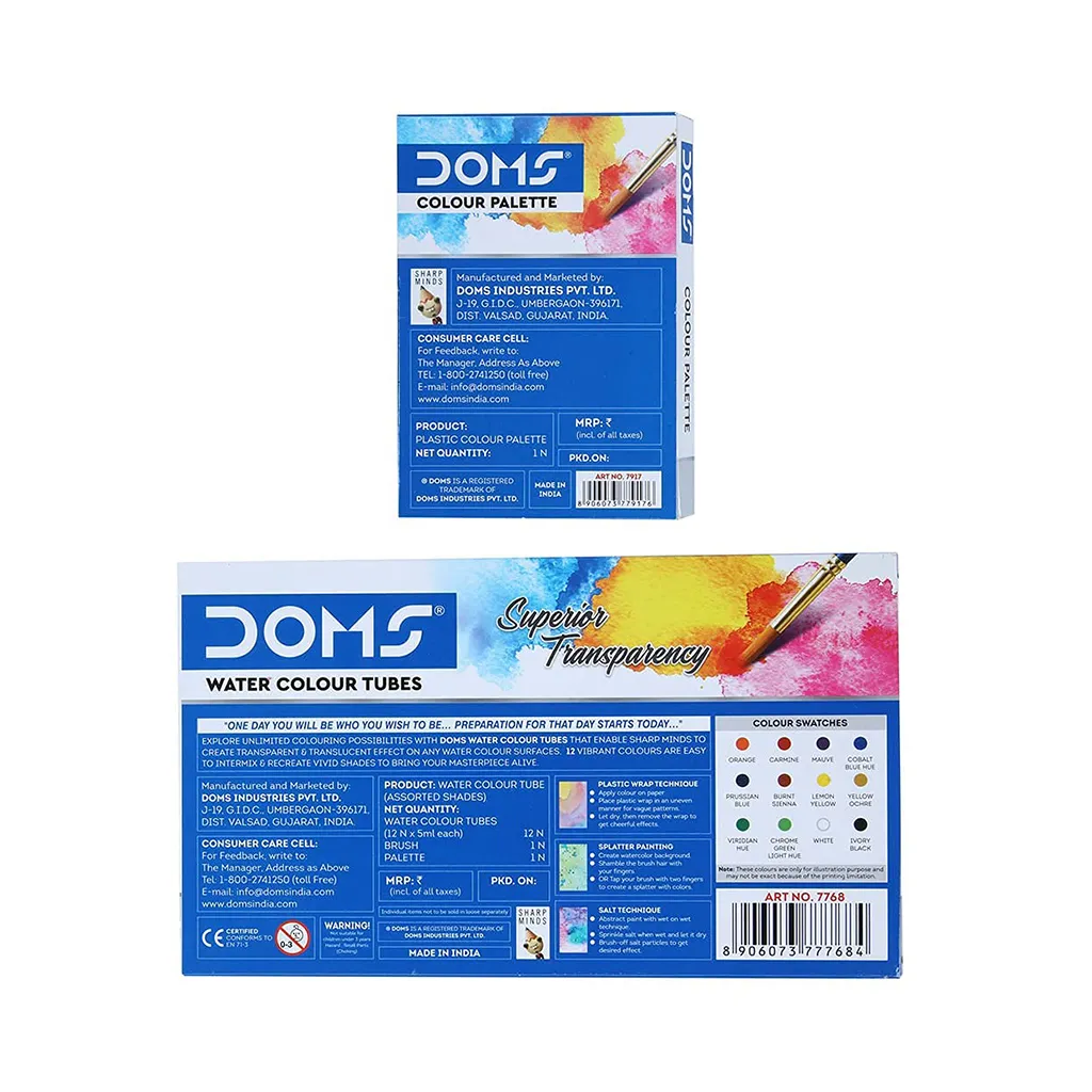 Doms Water Color Tube - 12 Shades 1